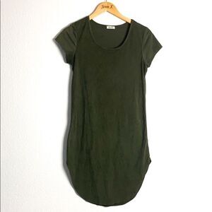Blue S Dark Green Short Sleeve Dress